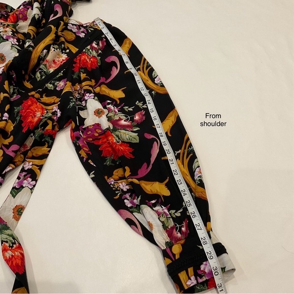 Floral Black Midi Dress - Picture 11 of 16